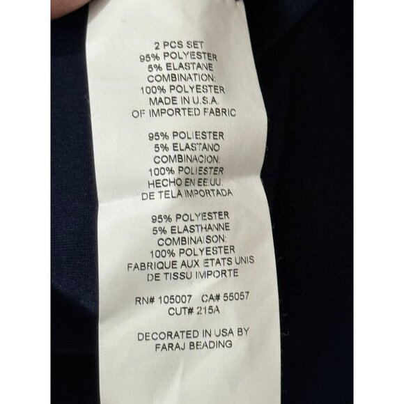 Marina Navy Blue Beaded sheer sleeve tunic Asymmetrical Hem Sz 20W Dark Romantic - Picture 10 of 12